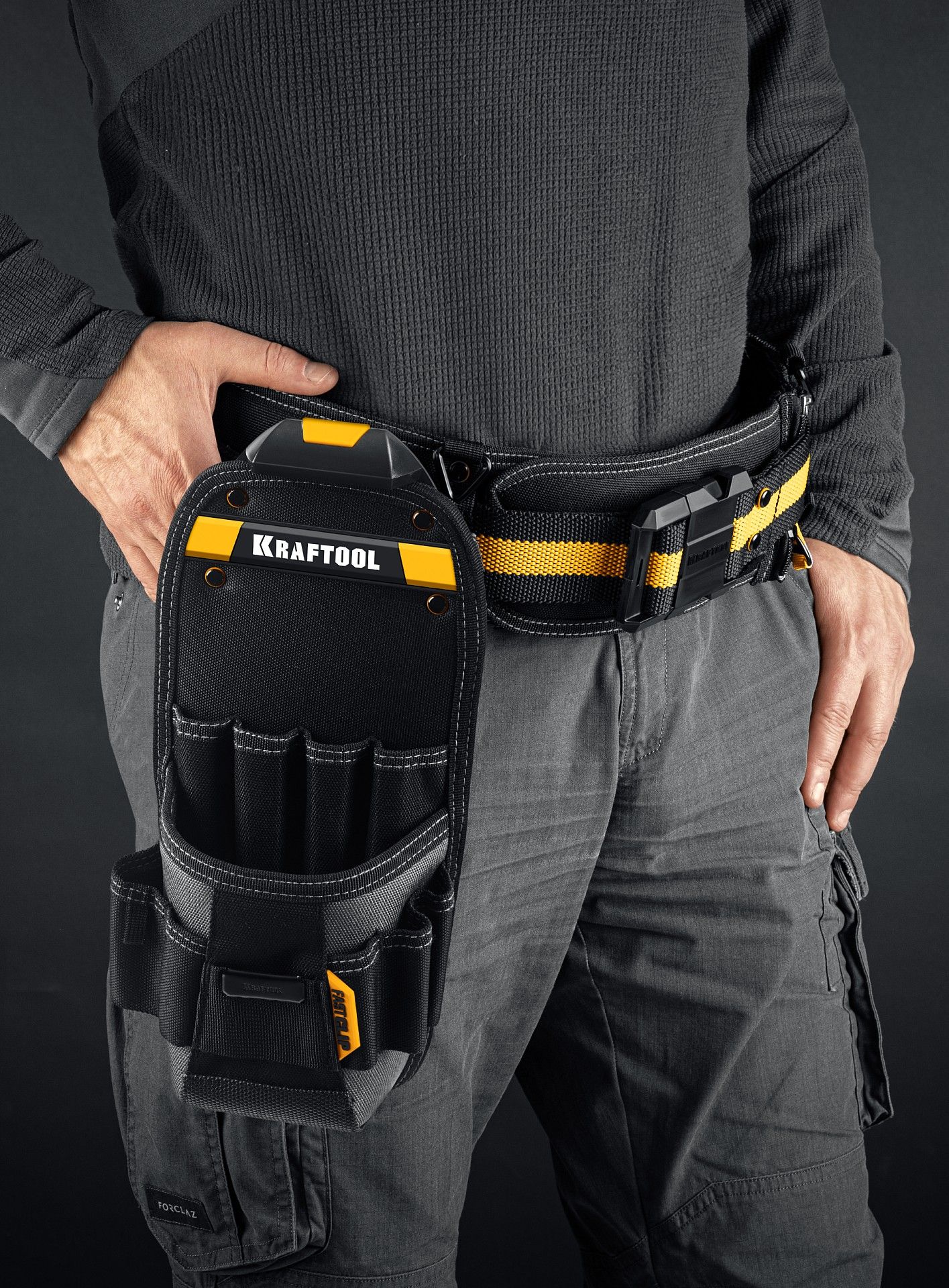 Сумка строителя с креплением FastClip KP- 11 Kraftbuilt Kraftool 38777 - фото