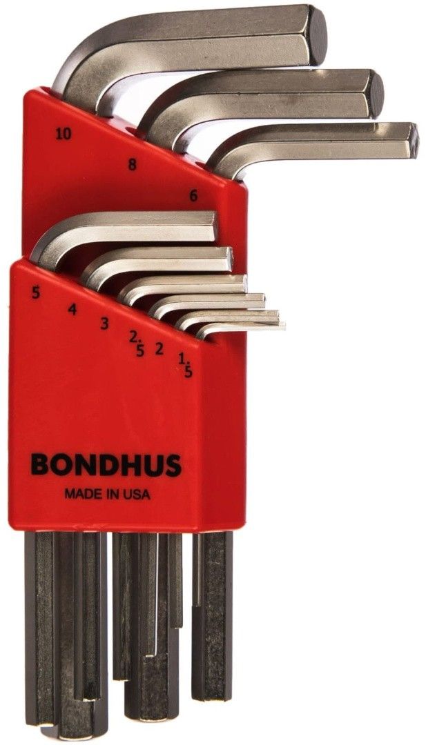 Изображение товара Набор шестигранных ключей Bondhus BriteGuard 16299, 9 шт, от 1,5 до 10 мм