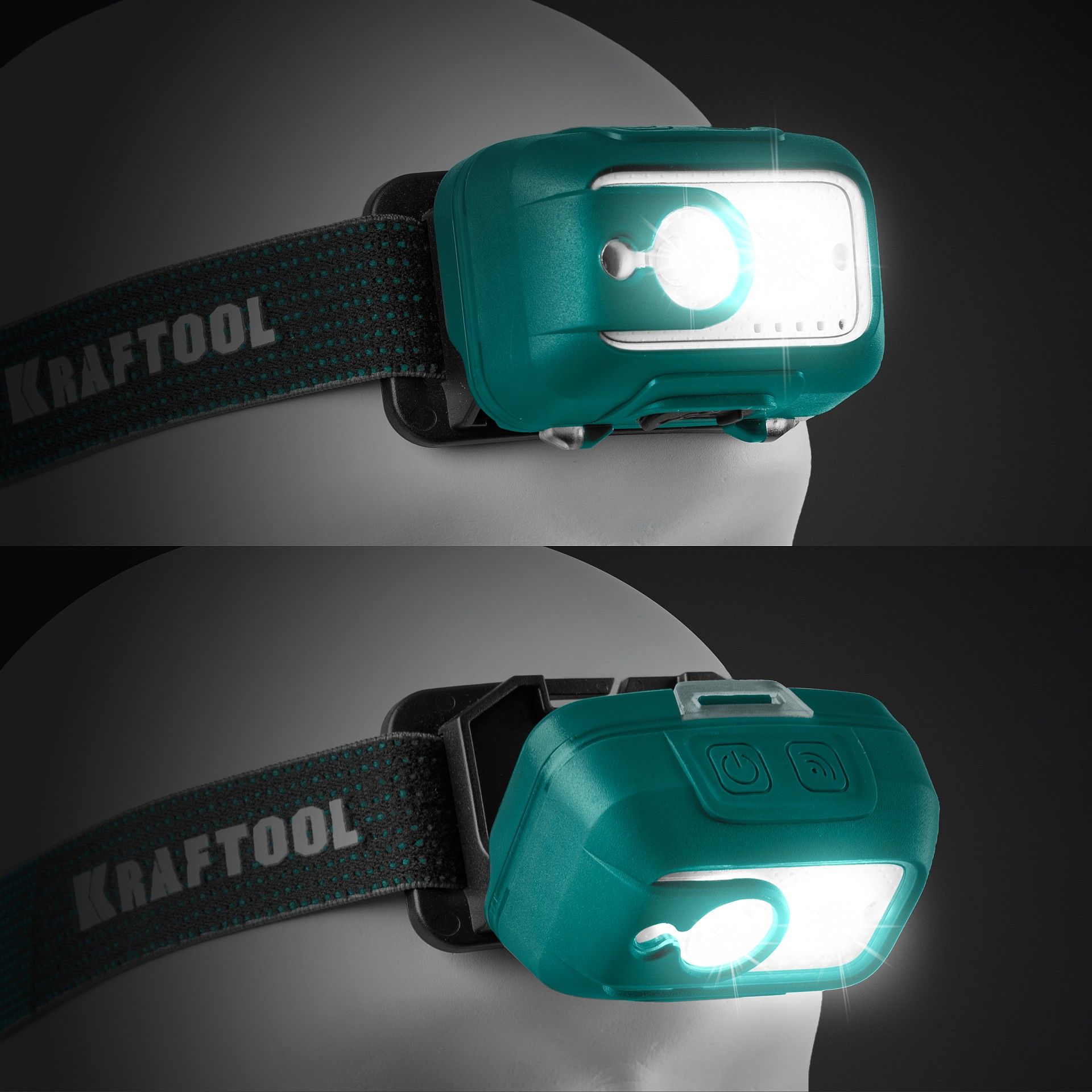 Фонарь налобный аккумуляторный, 550 лм, 3 режима, 1800мАч KH-5 Kraftool 56454 - фото