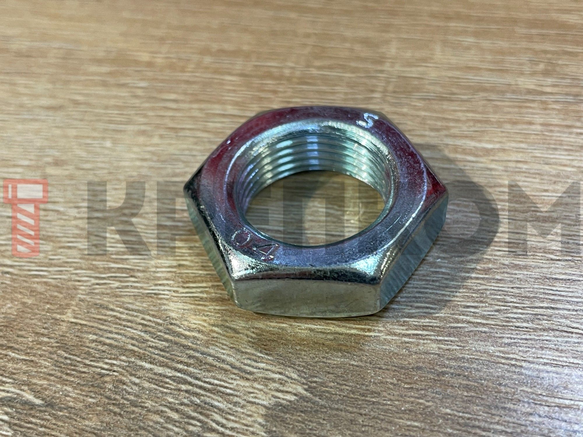 Гайка низкая с мелкой резьбой М20х1,5 DIN 439, оцинкованная сталь - фото