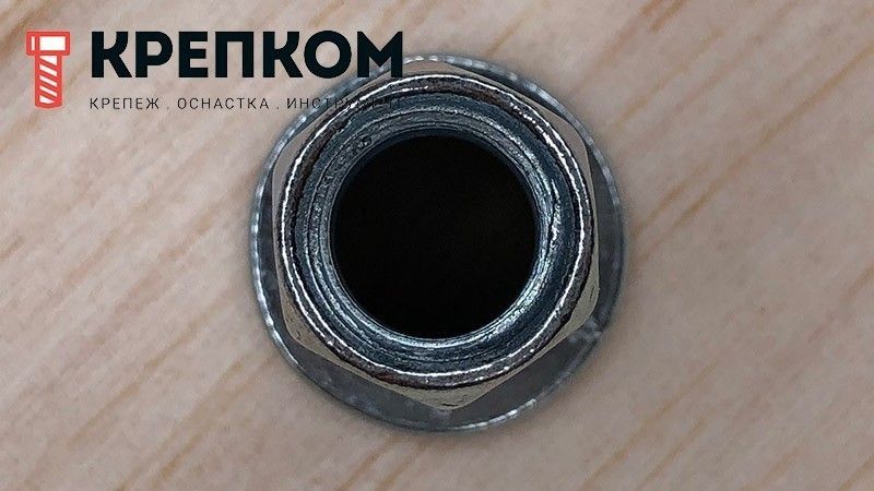 Резьбовая заклепка с цилиндрическим бортиком, шестигранная, оцинкованная сталь - фото