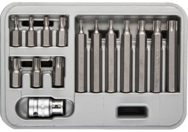 Набор бит усиленных TORX в пластиковом боксе ЗУБР 2651-H15_z01, CR-Mo, 15 предметов - фото