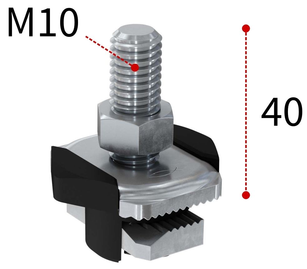 Болт Т-образный для монтажной системы FLS Fischer FHS Clix М10х40 538659, оцинкованная сталь - фото