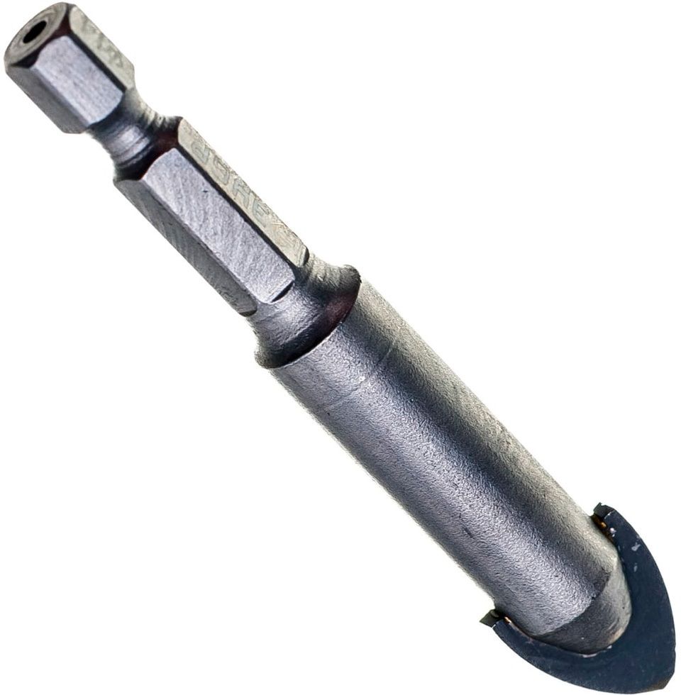 Сверло по стеклу и кафелю копьевидное наконечник ВК6 2 кромки, E1/4" ЗУБР - фото