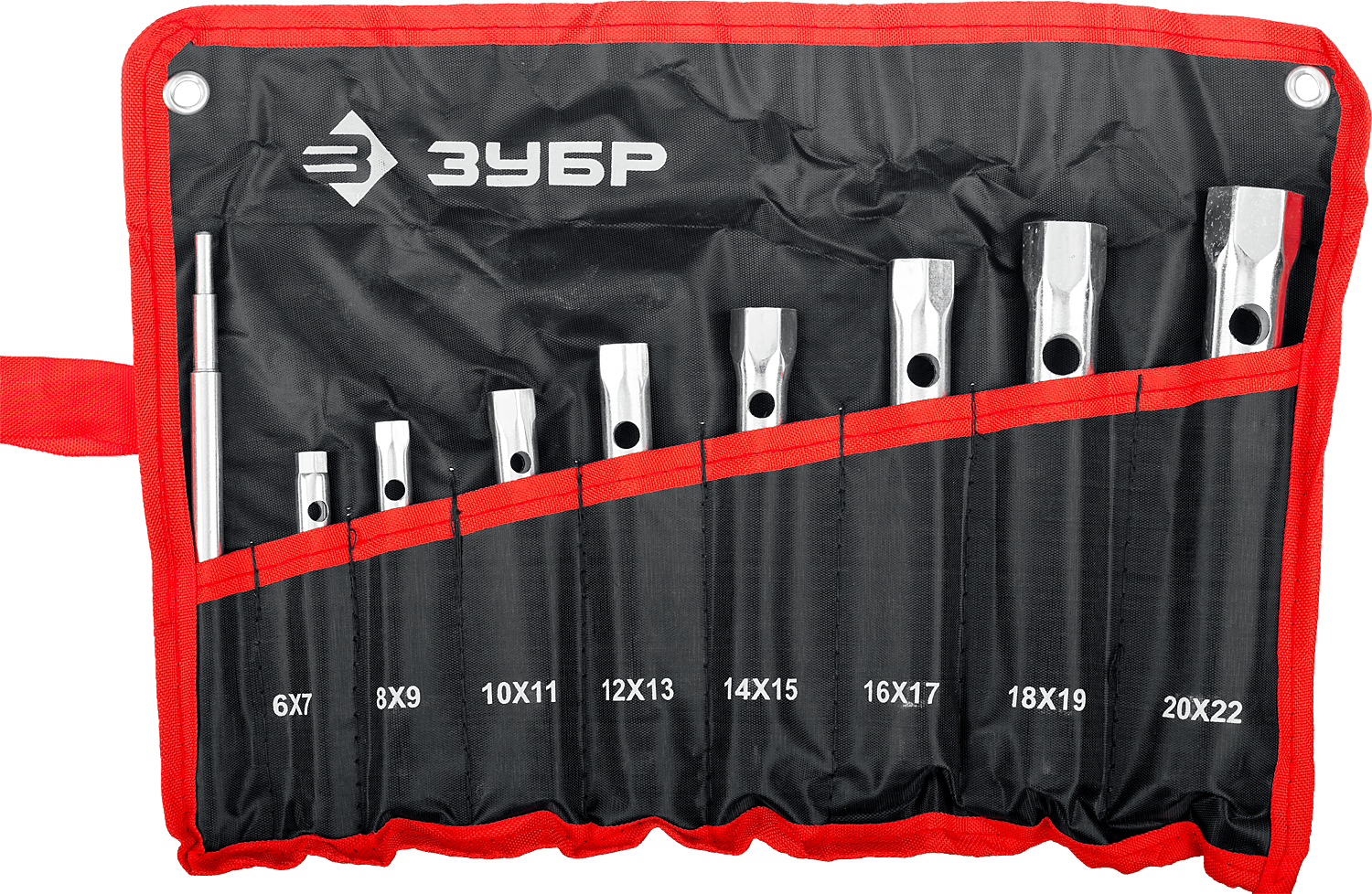 Набор ключей трубчатых 6-22 мм ЗУБР 27162-H9, 9 предметов - фото