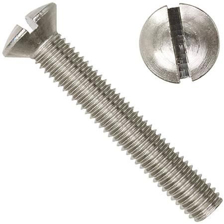 Винт с полупотайной головкой и прямым шлицем DIN 964 (ISO 2010), нержавеющая сталь А4 - фото