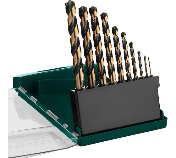 Набор сверл по металлу 1-10 мм HSS-Co8 М42 Cobalt-8 Kraftool 29656-H10, 10 шт - фото