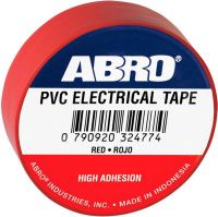 Изолента красная 15 мм 9,1 м Abro, ПВХ
