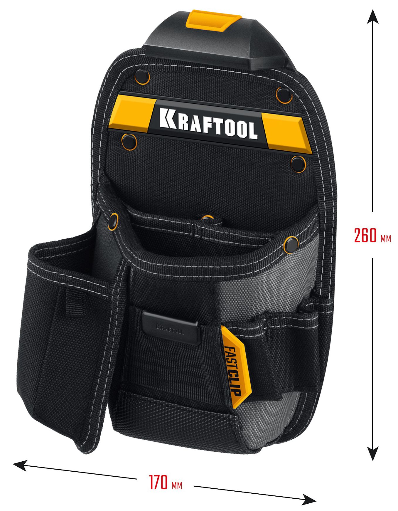 Сумка поясная с креплением FastClip KP- 8 Kraftbuilt Kraftool 38776 - фото