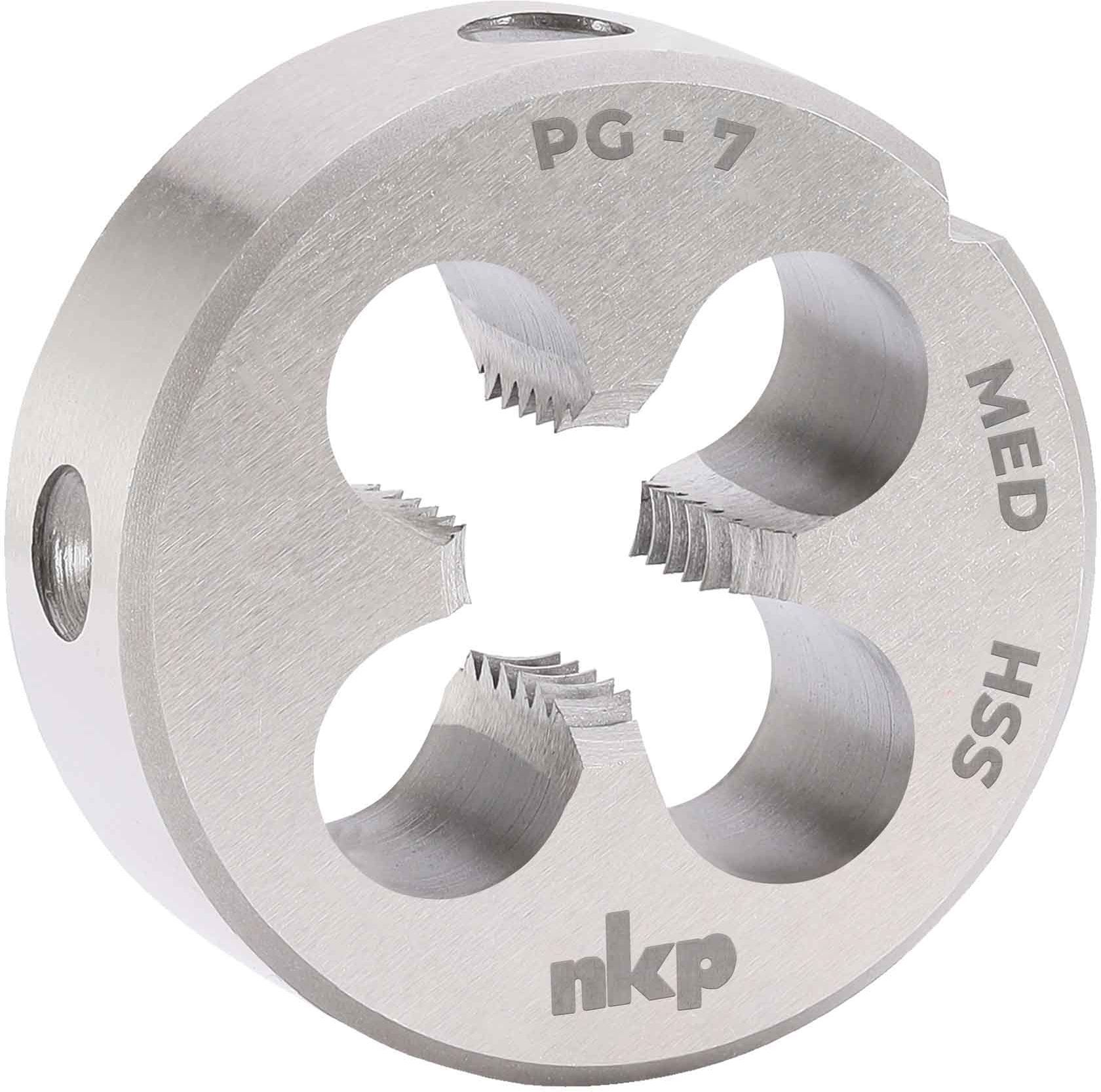 Изображение товара Плашка NKP PG7-20 HSS 243070N - резьба PG7, 20 ниток/дюйм, Ø38x10, 4 канавки