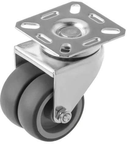 Изображение товара Поворотное сдвоенное колесо 50 мм для оборудования, грузоподъемность 70 кг