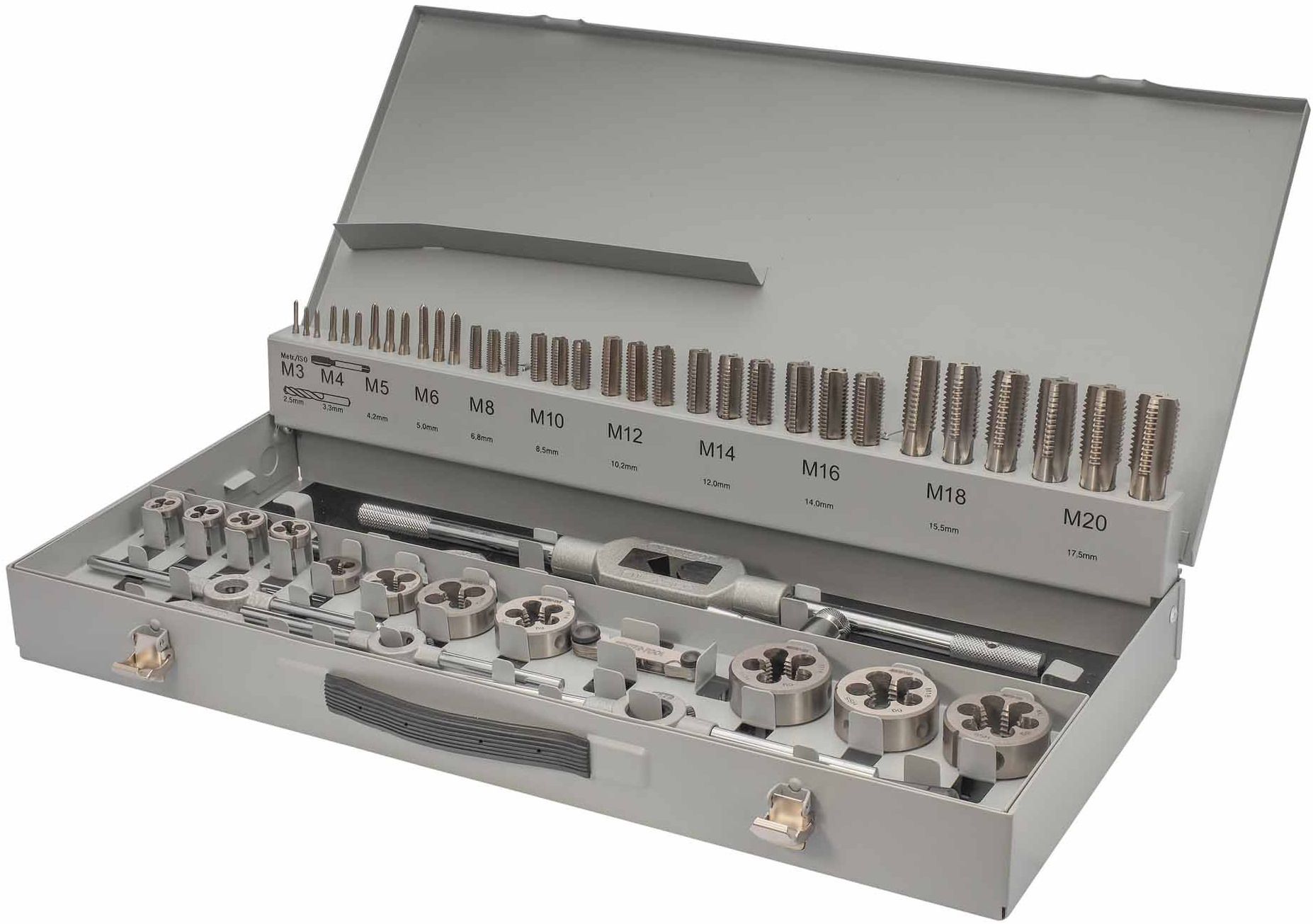 Изображение товара Набор метчиков и плашек M3-M20 HSS-G Master-Tool 1017601010004, 56 предметов