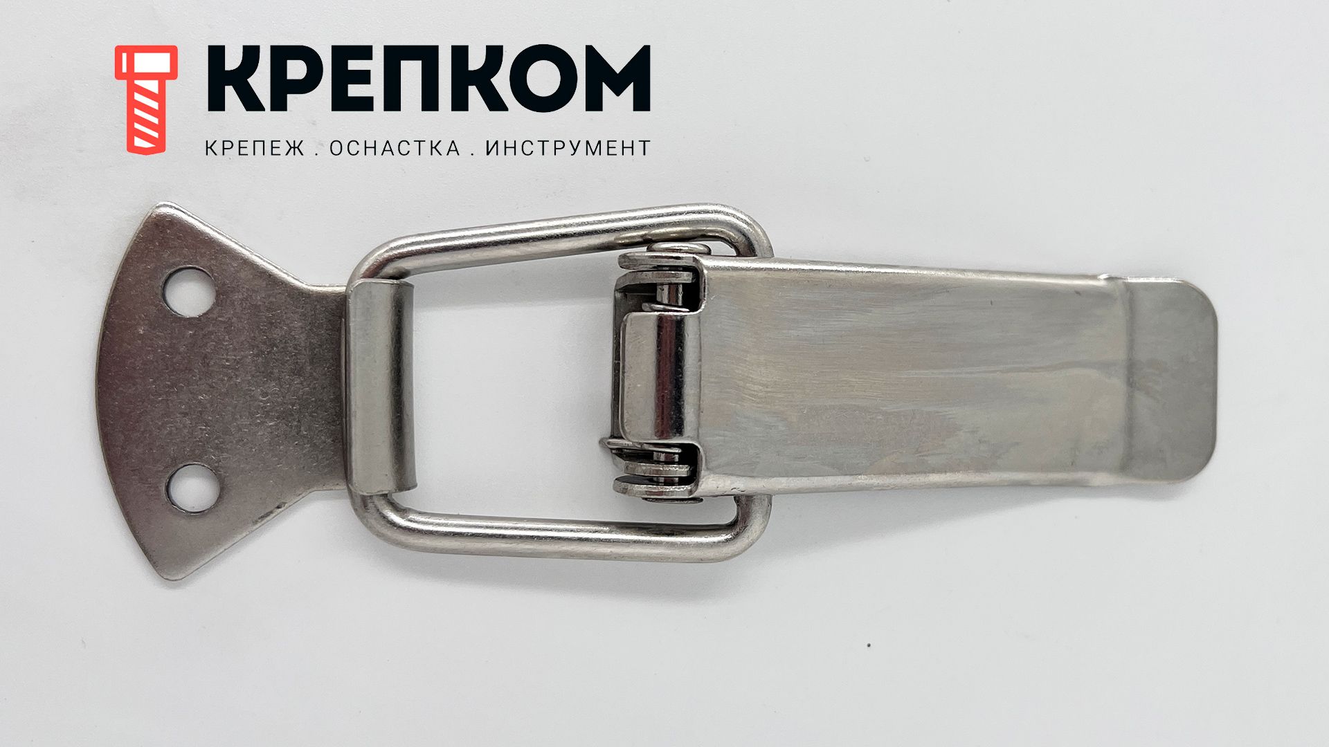 Замок-защелка лягушка L=103 B12, сталь никелированная - фото