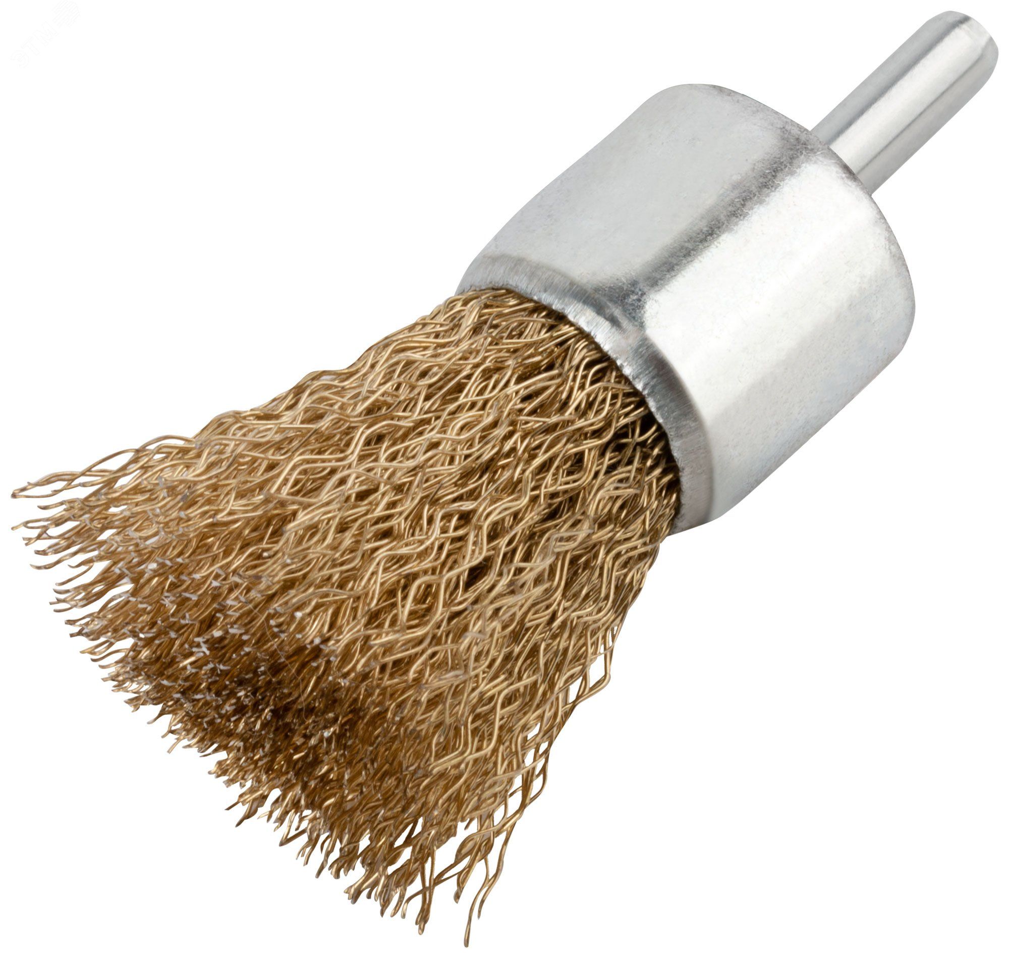 Щетка кистевая гофрированная 25 мм FIT 38525, латунированная сталь - фото