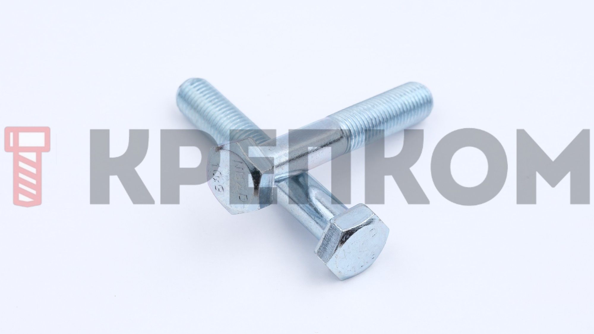 Болт с неполной мелкой резьбой М10х1,25х60 DIN 960 (ISO 8765) класс прочности 10.9, оцинкованная сталь - фото