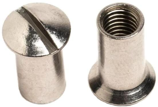 Гайка Эриксона с полупотайной головкой и прямым шлицем DIN 596, нержавеющая сталь А2 - фото