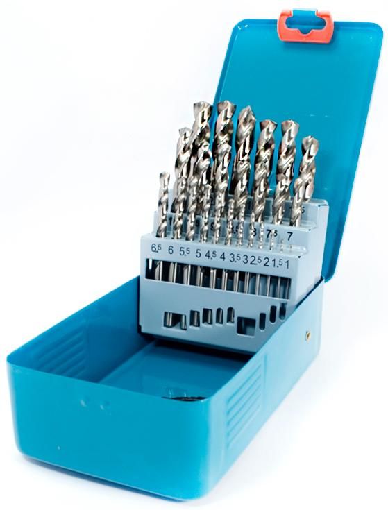 Набор сверл по металлу 1-13 мм в металлическом футляре Р6М5 РИ ri.243.126, 25 шт - фото