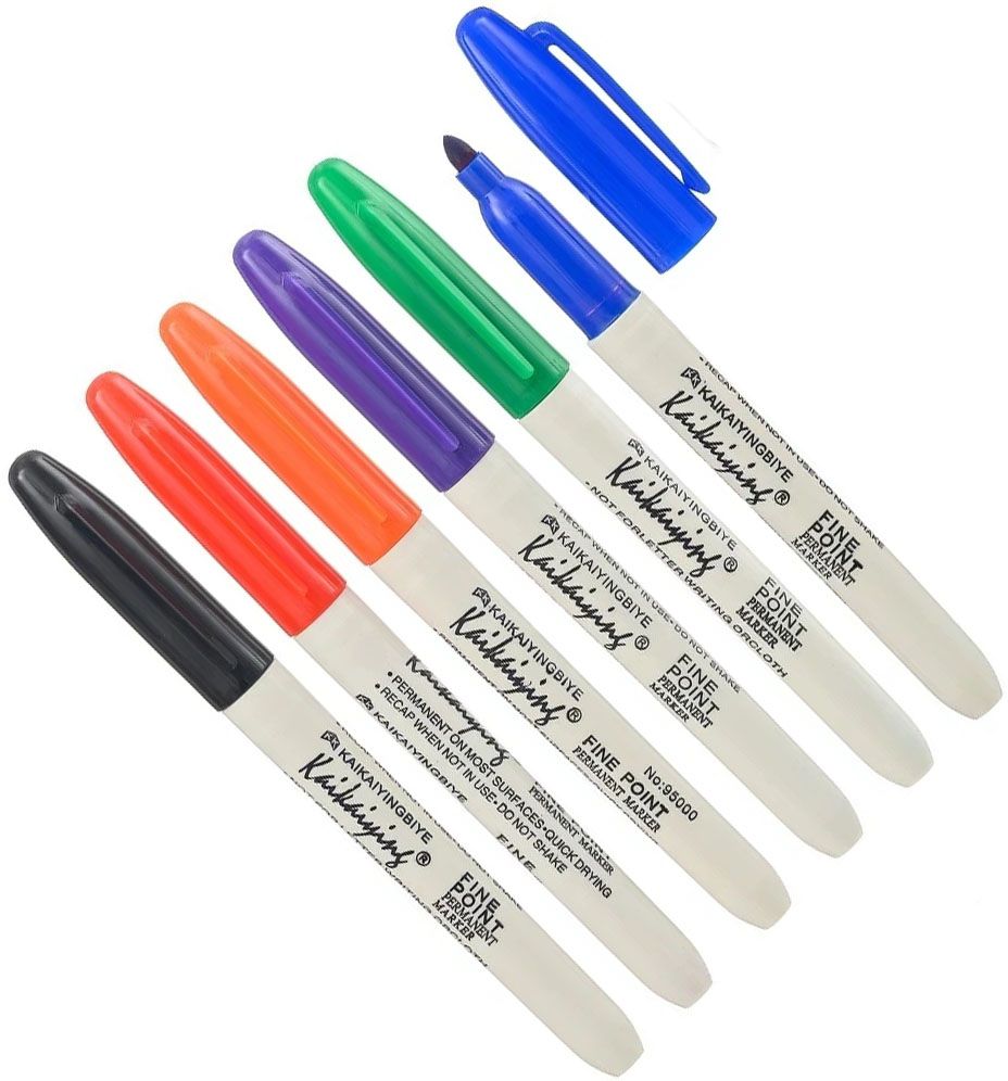 Набор перманентных маркеров 6 цветов, MC-95000-6 - фото