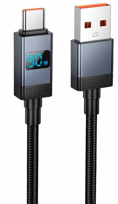 Кабель USB на Type-C 1M 5A х118 HOCO, черный - фото