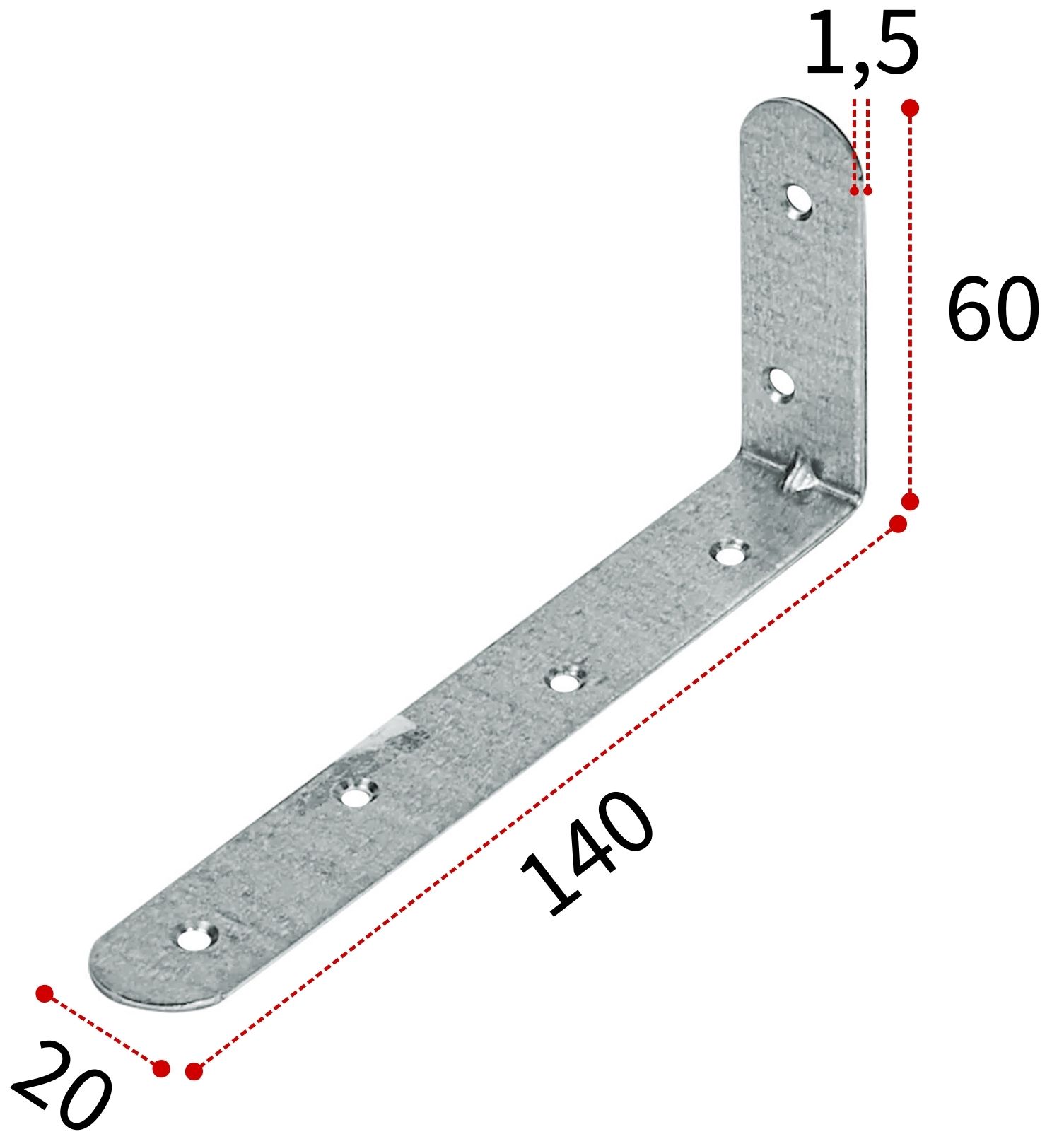 Изображение товара Уголок бытовой 60х140х20х1,5 мм UBKR, оцинкованная сталь Изображение товара Уголок бытовой 60х140х20х1,5 мм UBKR, оцинкованная сталь