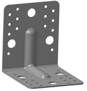 Уголок крепежный усиленный 105х105х90х2 мм Буратино 4/4, оцинкованная сталь - фото