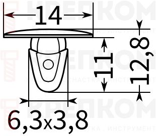 Клипса автомобильная нажимная 0168 - фото