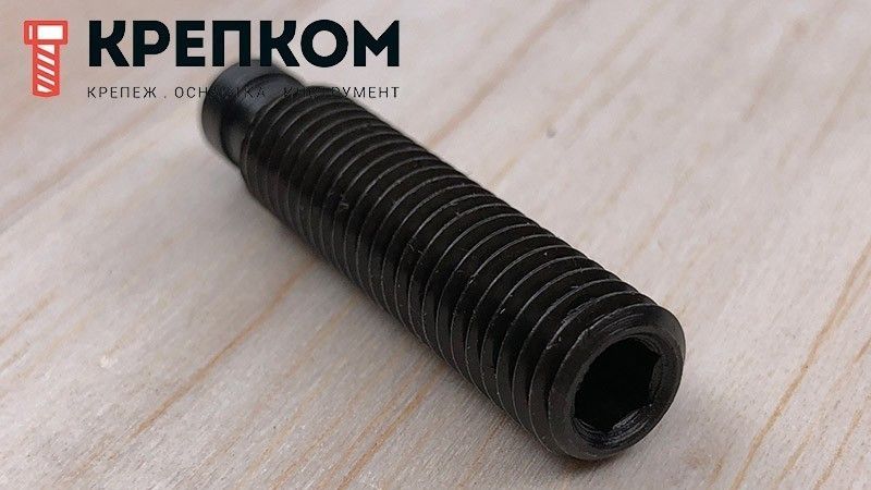 Шпилька-винт стопорная с упорной цапфой и внутренним шестигранником DIN 6332 IS, оксидированная - фото