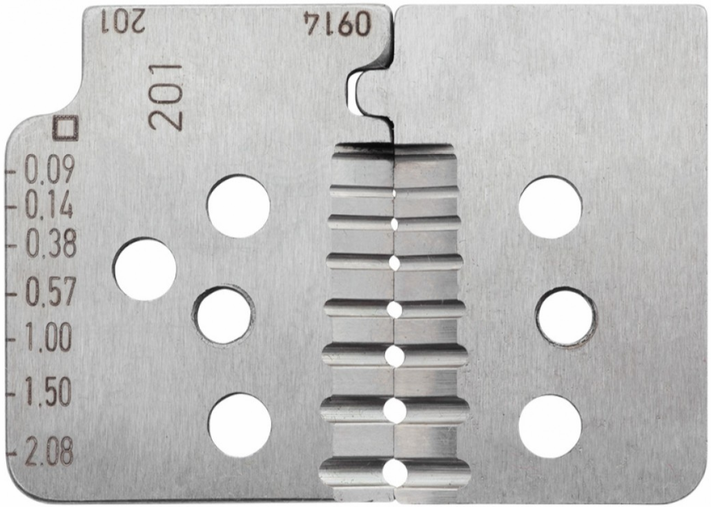 Пара фасонных ножей 7 гнёзд  0,09 - 2,08 мм² для стриппера RE-7082013 Rennsteig RE-70820130 - фото