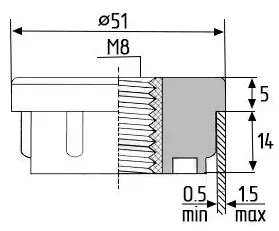 Заглушка внутренняя для трубы круглого сечения 50 мм с резьбой М8, пластик - фото