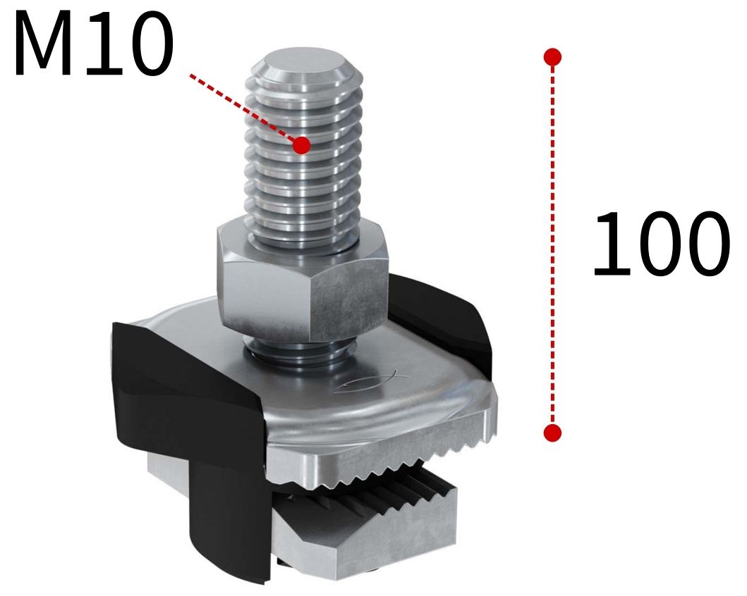 Болт Т-образный для монтажной системы FLS Fischer FHS Clix М10х100 538661, оцинкованная сталь - фото