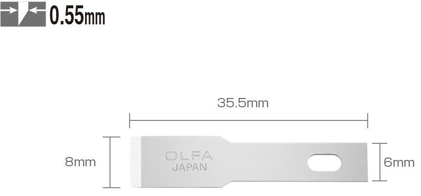 Лопаточное лезвие для ножа 6 мм OLFA OL-KB4-F/5, 5 шт - фото