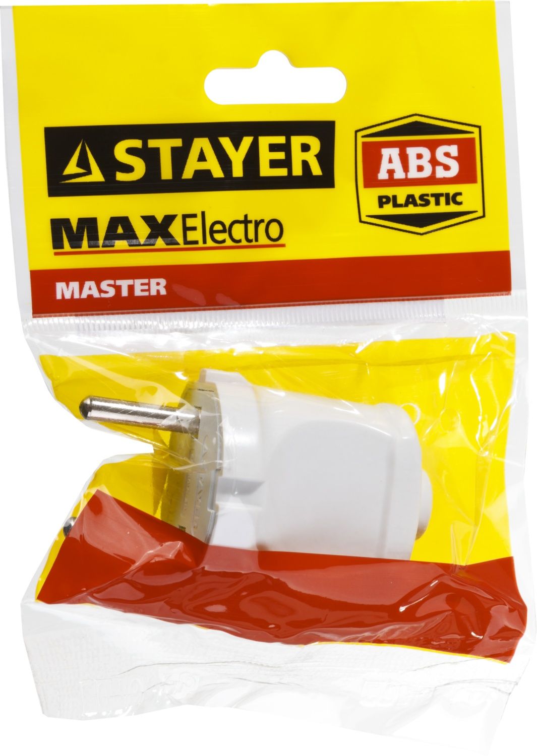 Вилка прямая 6 А/220 В 1300 Вт MaxElectro Master Stayer 55150-W, белая - фото