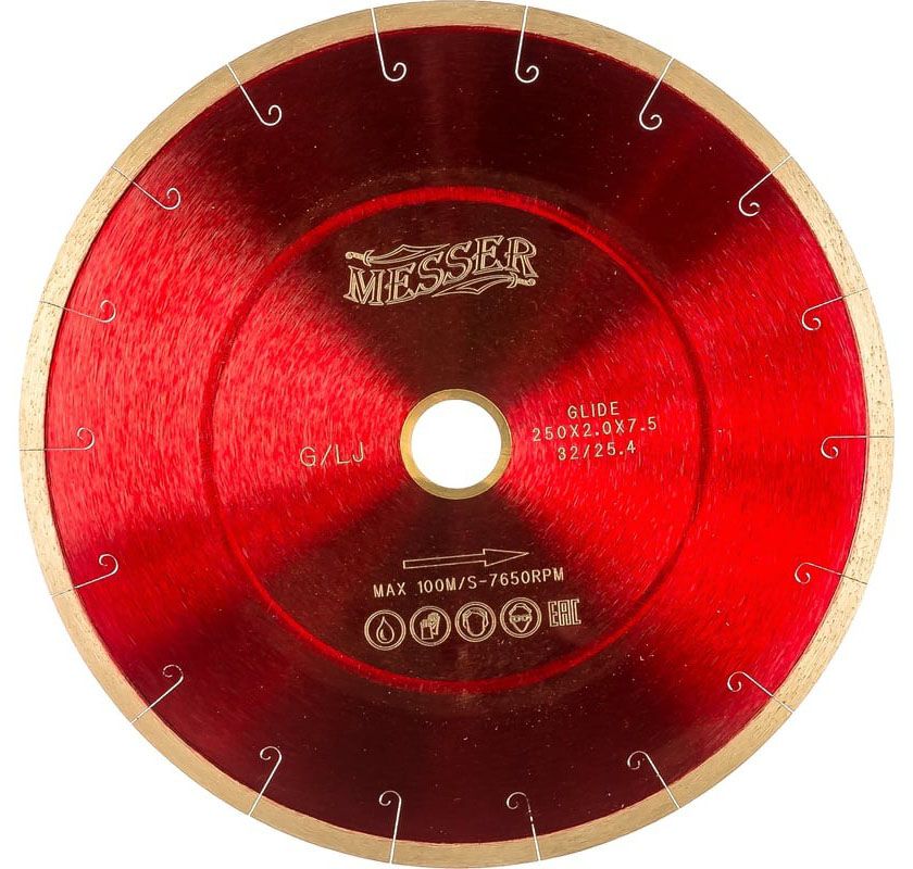 Диск алмазный с микропазом G/L J-Slot по граниту, Messer - фото