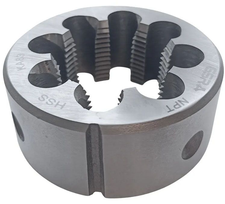 Плашка круглая трубная коническая резьба NPT HSS DIN EN 22568 (DIN 223) GSR - фото