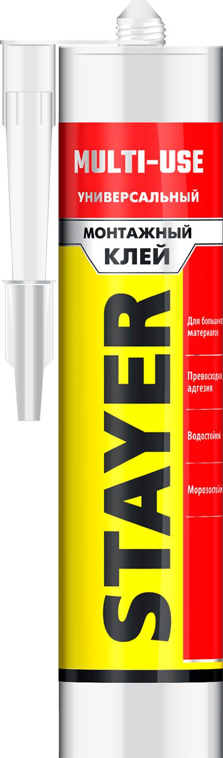 Клей монтажный универсальный MULTI USE Stayer PROF 41321, 280 мл белый - фото