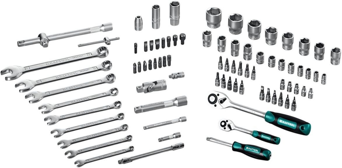 Набор инструмента универсальный 1/2"+1/4" Kraftool X-Drive 27887-H82_z03, 82 предмета - фото