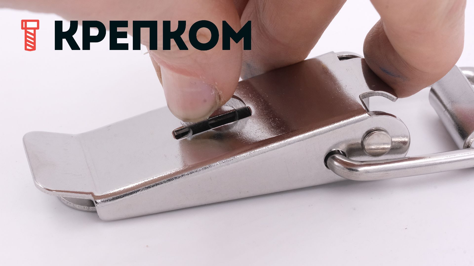 Замок-защелка с ушком L=36 B317C-304, нержавеющая сталь А2 - фото