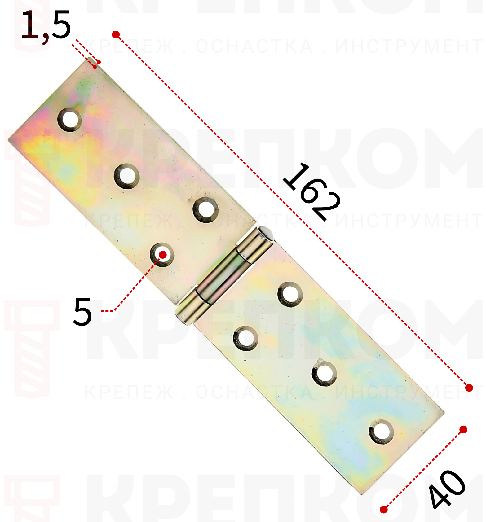 Петля для ящиков 162х40 мм Gah Alberts 346911, желтый цинк - фото