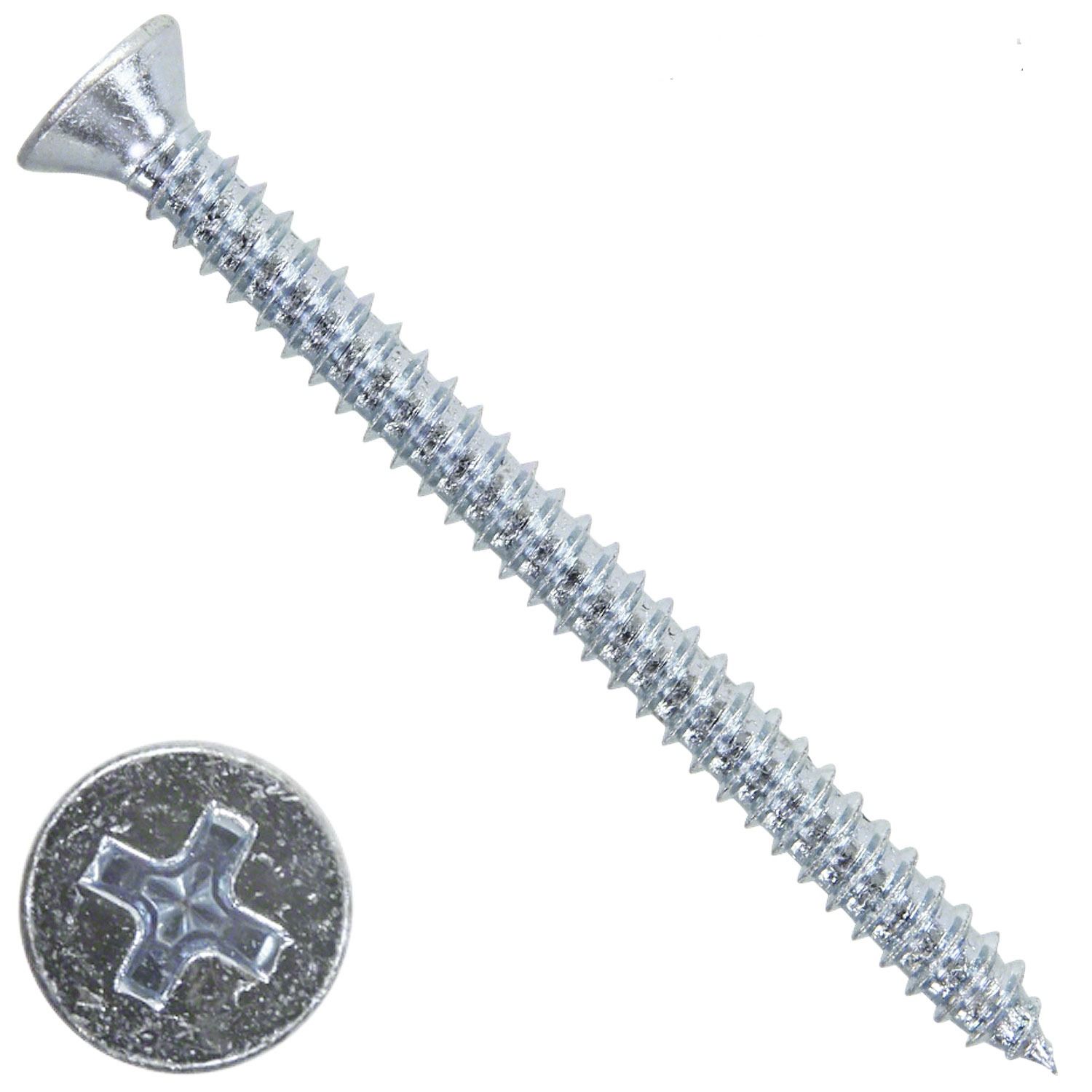 Саморез с потайной головкой 4х16 ISO 7050 (DIN 7982) форма C, оцинкованная сталь - фото