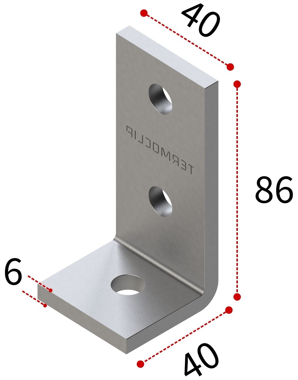 Уголок удлиненный 90° 38-41 6F3 TERMOCLIP - фото