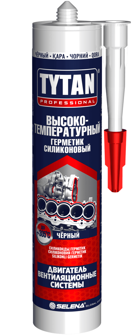 Изображение товара Герметик силиконовый высокотемпературный 280 мл TYTAN Professional 59611, черный