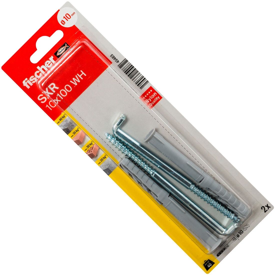 Дюбель 10х100 SXR с костылем 7х125 WH K NV Fischer 45483 - фото