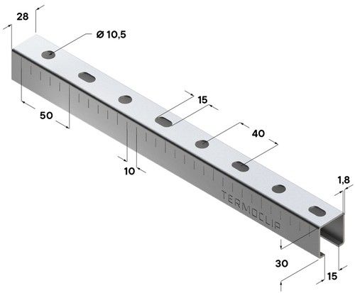 Профиль монтажный С-образный 28х30 мм, тип L/S TERMOCLIP - фото