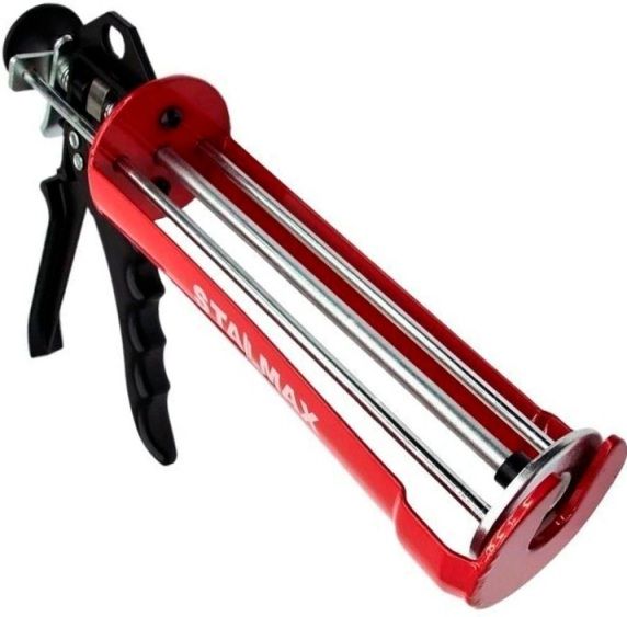 Пистолет скелетный L-GC 410 с тройным штоком для инжекционной массы Stalmax 11157-023, 410 мл - фото