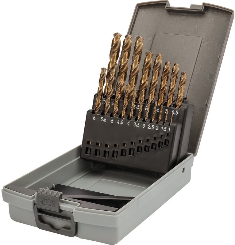 Изображение товара Набор сверл по металлу H-Tools HSSE-Co5 DIN 338 1-10мм 19шт