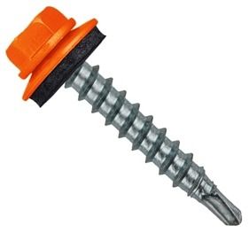 Изображение товара Саморез кровельный со сверлом 5,5х32 RAL 2004 чистый оранжевый