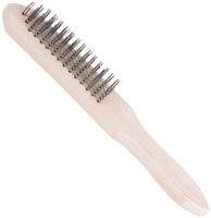 Щетка проволочная стальная с деревянной ручкой, 5 рядов, 280 мм FIT 38405