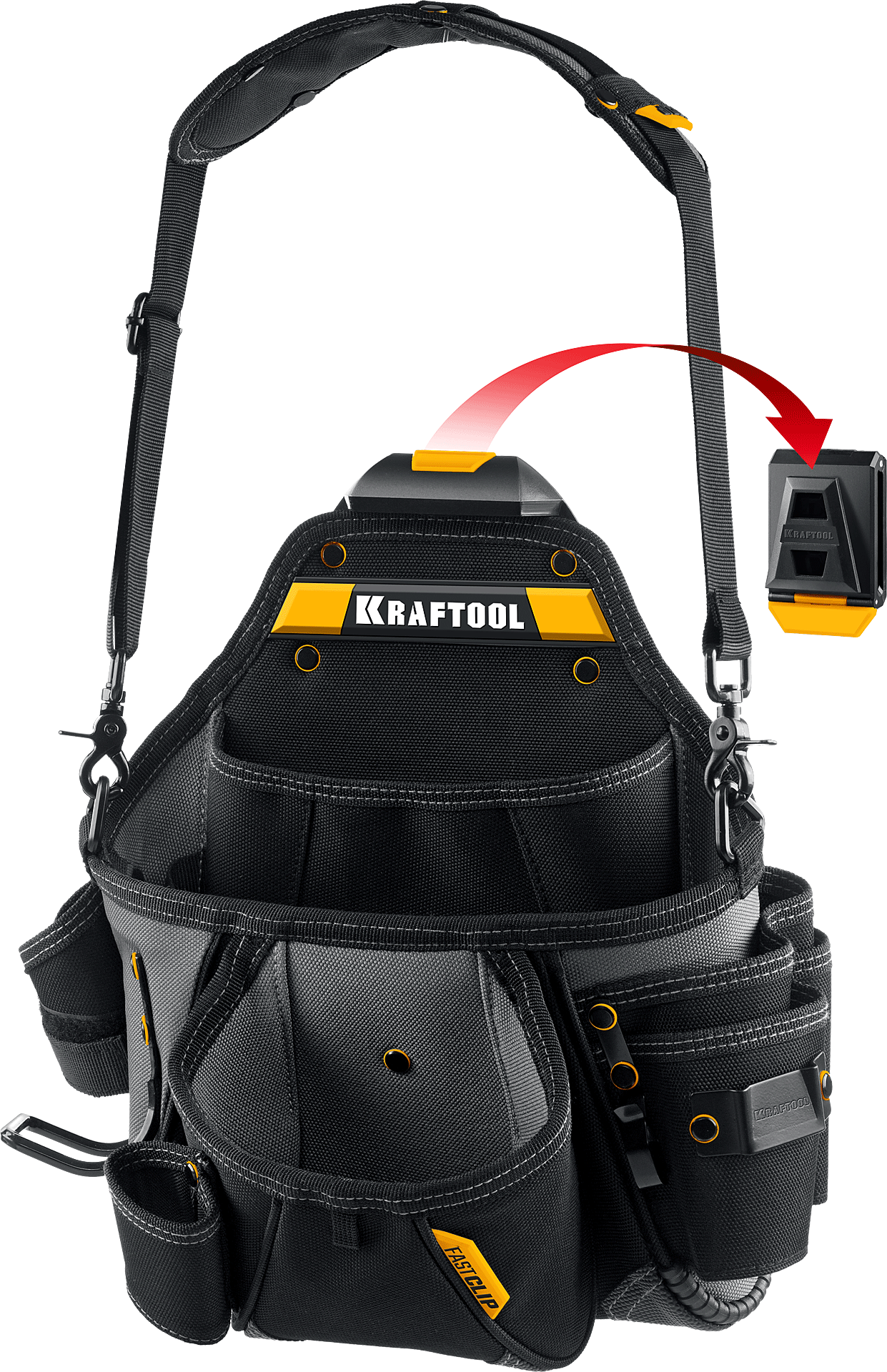 Сумка поясная с креплением FastClip KPB- 20 Kraftbuilt Kraftool 38767 - фото