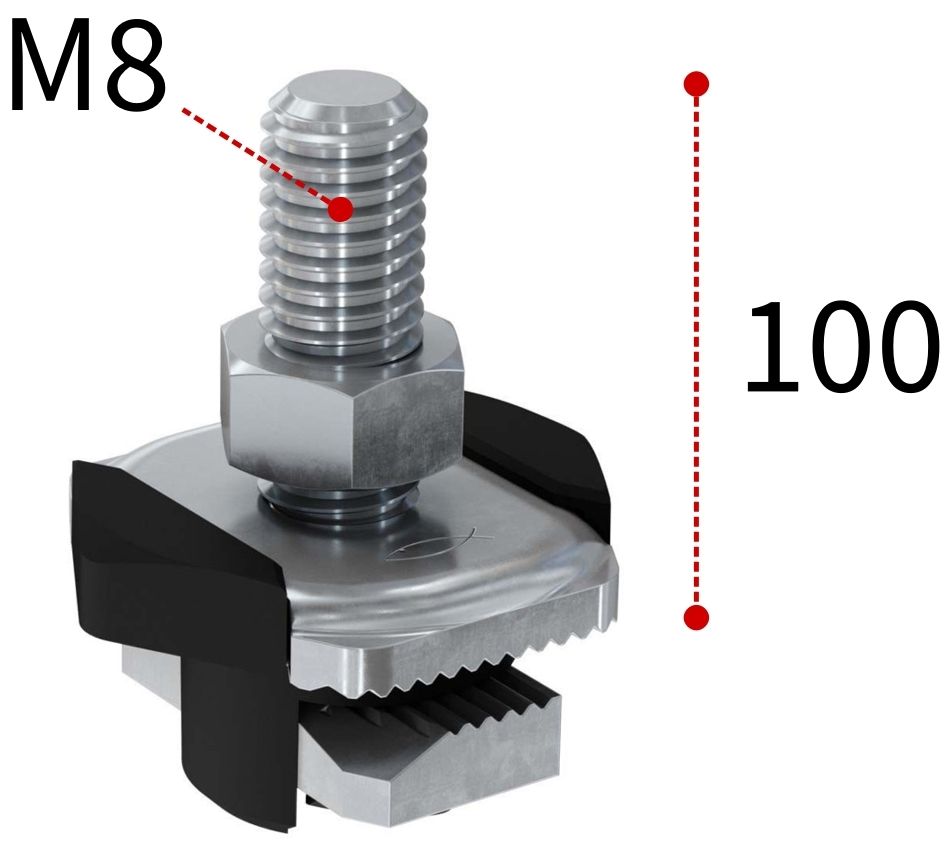 Болт Т-образный для монтажной системы FLS Fischer FHS Clix М8х100 538657, оцинкованная сталь - фото