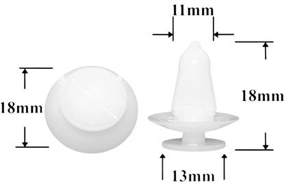 Клипса автомобильная крепежная фигурная AS-1283 - схема